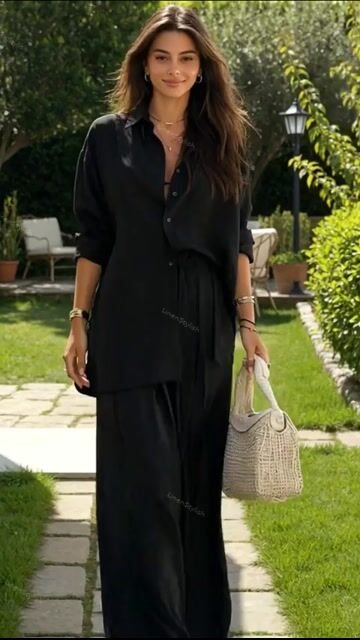 Fashion Solid Color Comfortable Shirt & Pants Two-piece Set