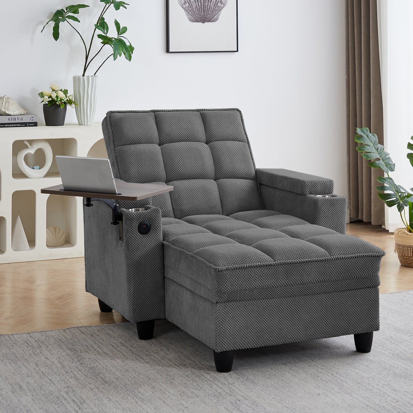 🤲 Factory direct salese🛋️3-in-1 Convertible Recliner Chair Bed with Charging Station & Hidden Storage – Modern Sleeper Chair for Small Spaces