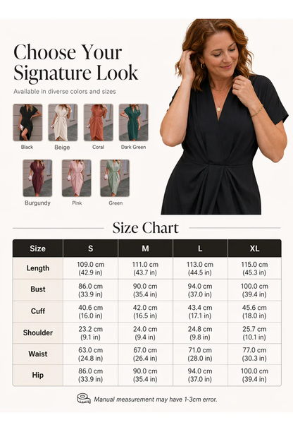 ⏳Time-Limited Special⏰-Women's Elegant V-Neck Ruched Dress