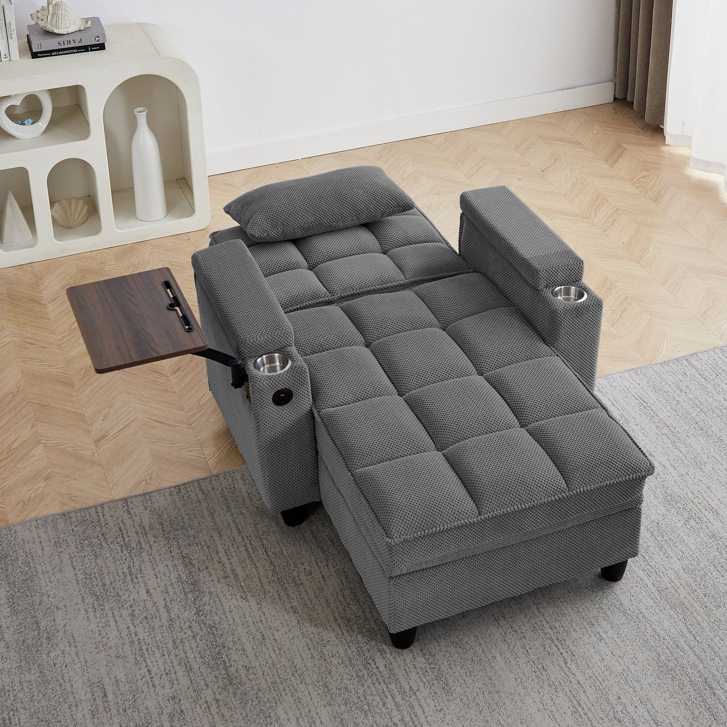 🤲 Factory direct salese🛋️3-in-1 Convertible Recliner Chair Bed with Charging Station & Hidden Storage – Modern Sleeper Chair for Small Spaces