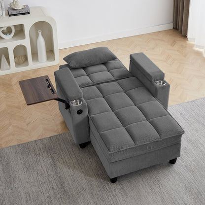 🤲 Factory direct salese🛋️3-in-1 Convertible Recliner Chair Bed with Charging Station & Hidden Storage – Modern Sleeper Chair for Small Spaces