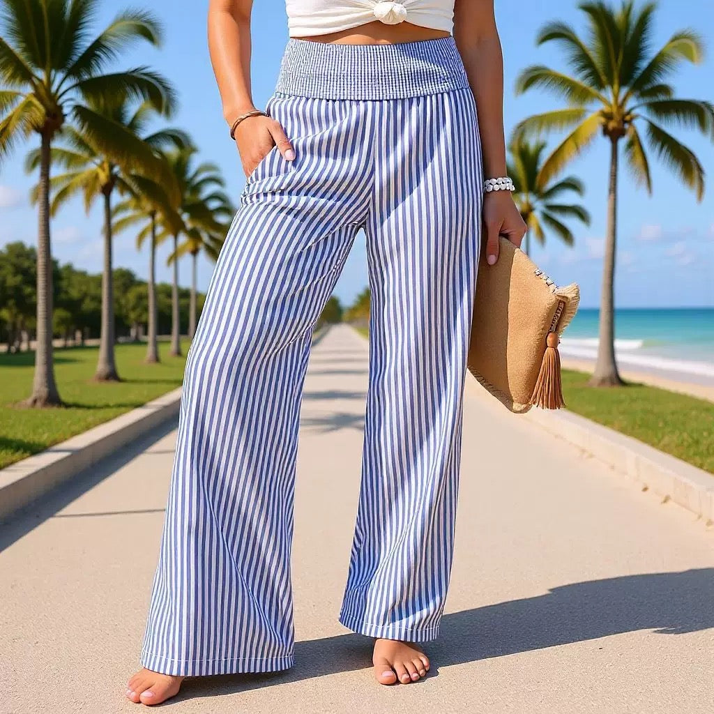 ⏳Time-Limited Special⏰-Women's relaxed style pleated striped pants