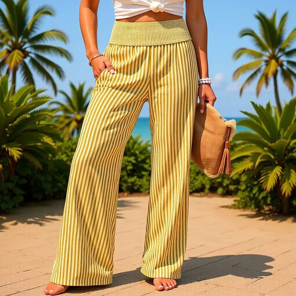 ⏳Time-Limited Special⏰-Women's relaxed style pleated striped pants