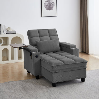 🤲 Factory direct salese🛋️3-in-1 Convertible Recliner Chair Bed with Charging Station & Hidden Storage – Modern Sleeper Chair for Small Spaces