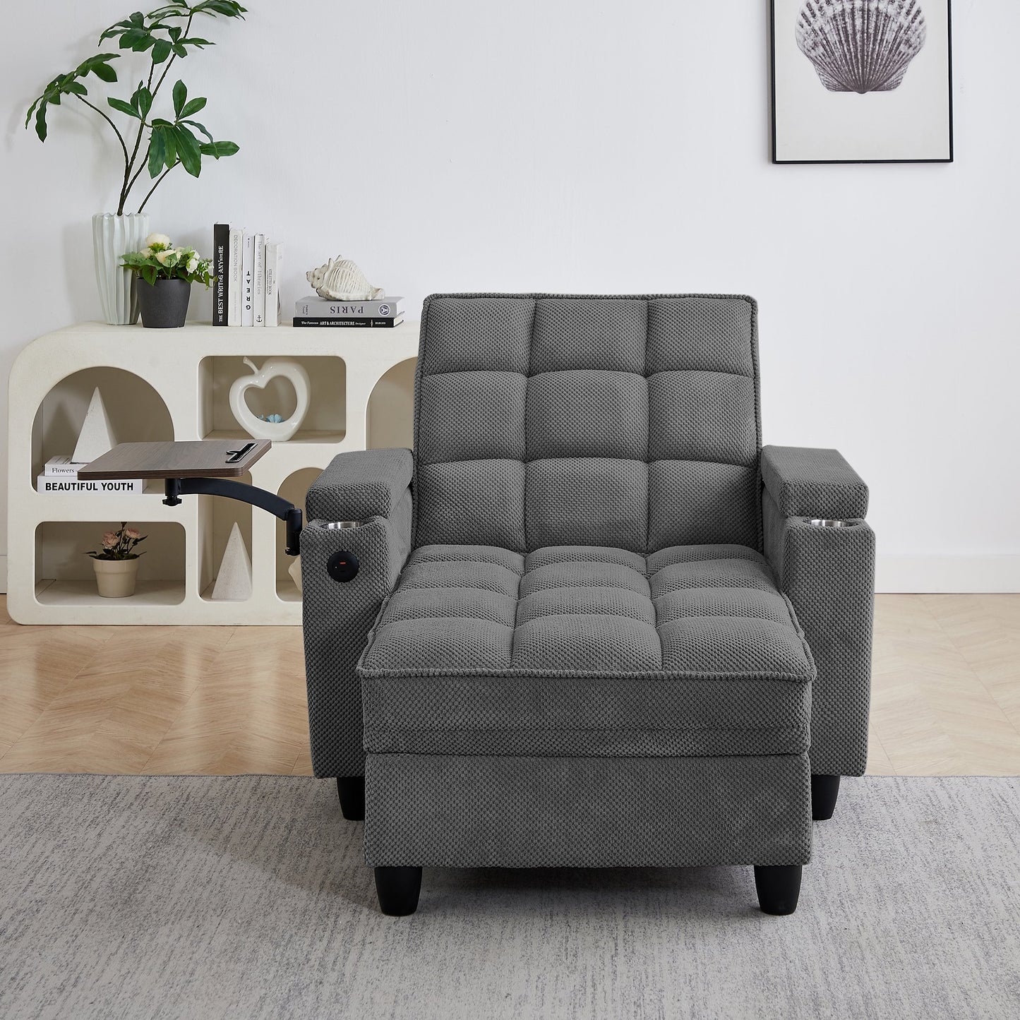 🤲 Factory direct salese🛋️3-in-1 Convertible Recliner Chair Bed with Charging Station & Hidden Storage – Modern Sleeper Chair for Small Spaces