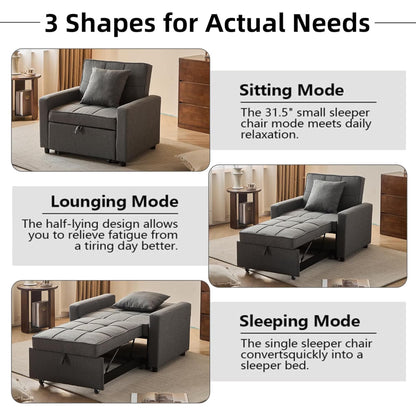 🤲 Factory direct salese🛋️3-in-1 Convertible Recliner Chair Bed with Charging Station & Hidden Storage – Modern Sleeper Chair for Small Spaces