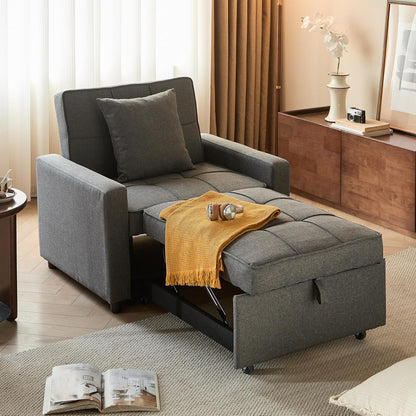 🤲 Factory direct salese🛋️3-in-1 Convertible Recliner Chair Bed with Charging Station & Hidden Storage – Modern Sleeper Chair for Small Spaces