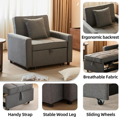 🤲 Factory direct salese🛋️3-in-1 Convertible Recliner Chair Bed with Charging Station & Hidden Storage – Modern Sleeper Chair for Small Spaces