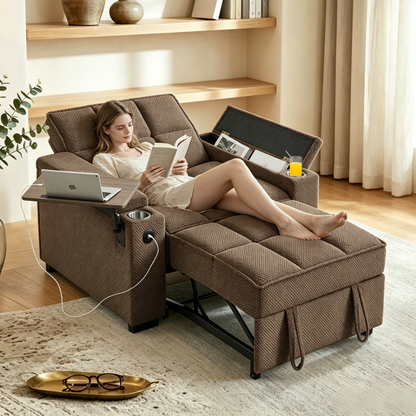 🤲 Factory direct salese🛋️3-in-1 Convertible Recliner Chair Bed with Charging Station & Hidden Storage – Modern Sleeper Chair for Small Spaces