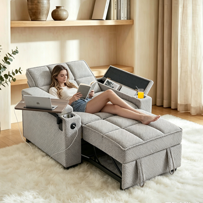 🤲 Factory direct salese🛋️3-in-1 Convertible Recliner Chair Bed with Charging Station & Hidden Storage – Modern Sleeper Chair for Small Spaces
