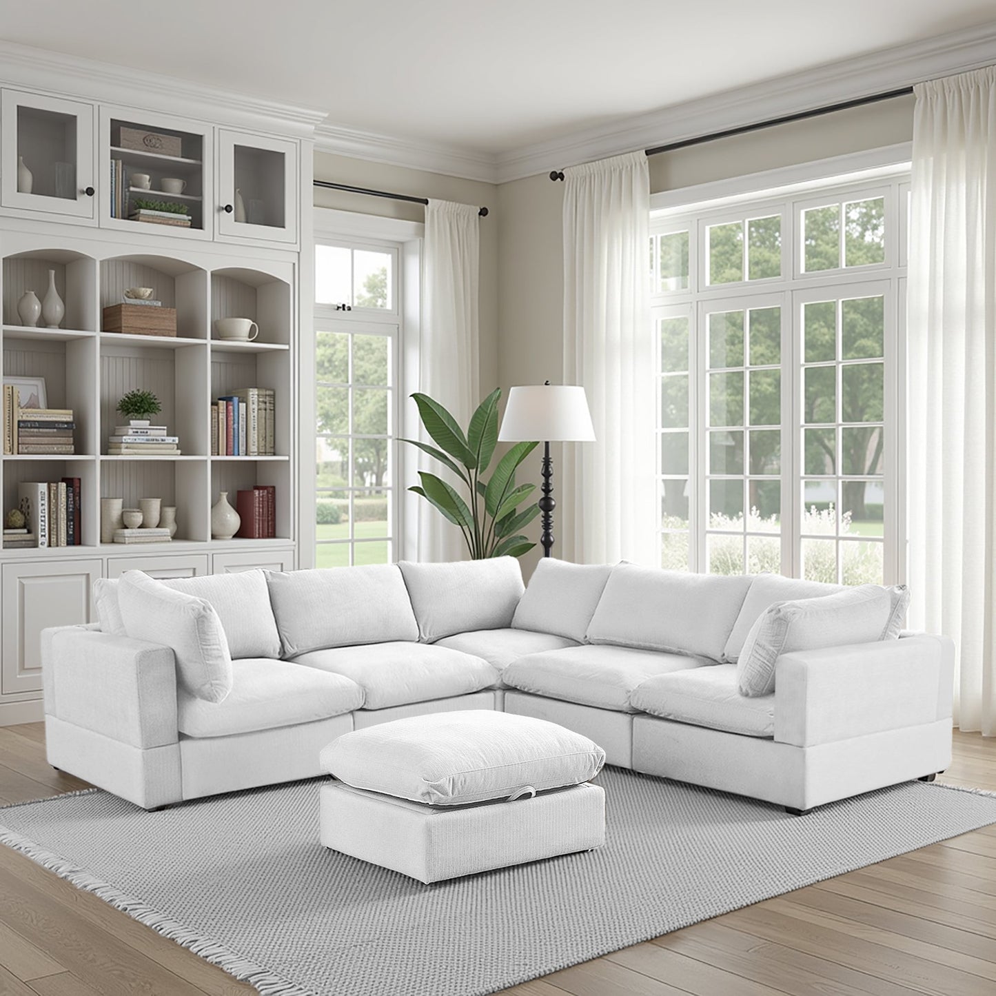 🤲 Factory direct salese🛋️Modern Modular Sectional Sofa with Hidden Storage & Washable Covers – Large U-Shaped Cloud Couch