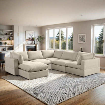 🤲 Factory direct salese🛋️Modern Modular Sectional Sofa with Hidden Storage & Washable Covers – Large U-Shaped Cloud Couch