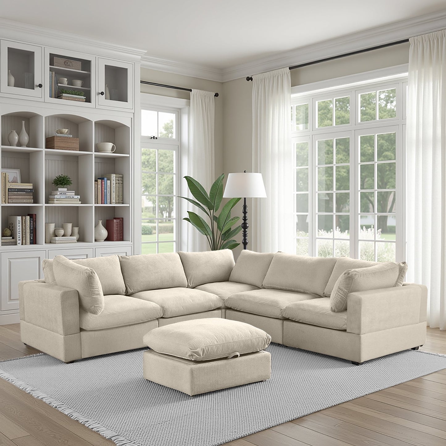 🤲 Factory direct salese🛋️Modern Modular Sectional Sofa with Hidden Storage & Washable Covers – Large U-Shaped Cloud Couch
