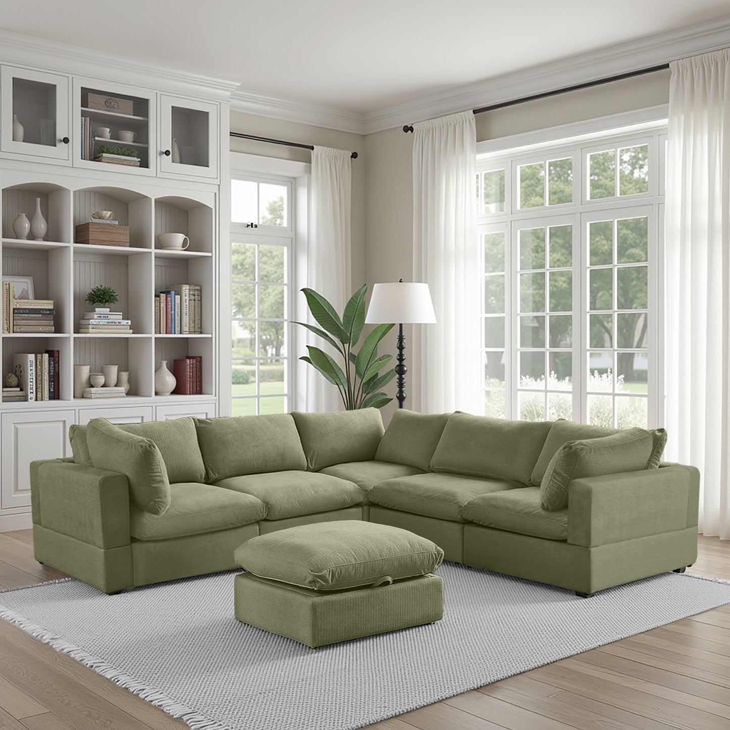🤲 Factory direct salese🛋️Modern Modular Sectional Sofa with Hidden Storage & Washable Covers – Large U-Shaped Cloud Couch