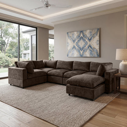 🤲 Factory direct salese🛋️Modern Modular Sectional Sofa with Hidden Storage & Washable Covers – Large U-Shaped Cloud Couch