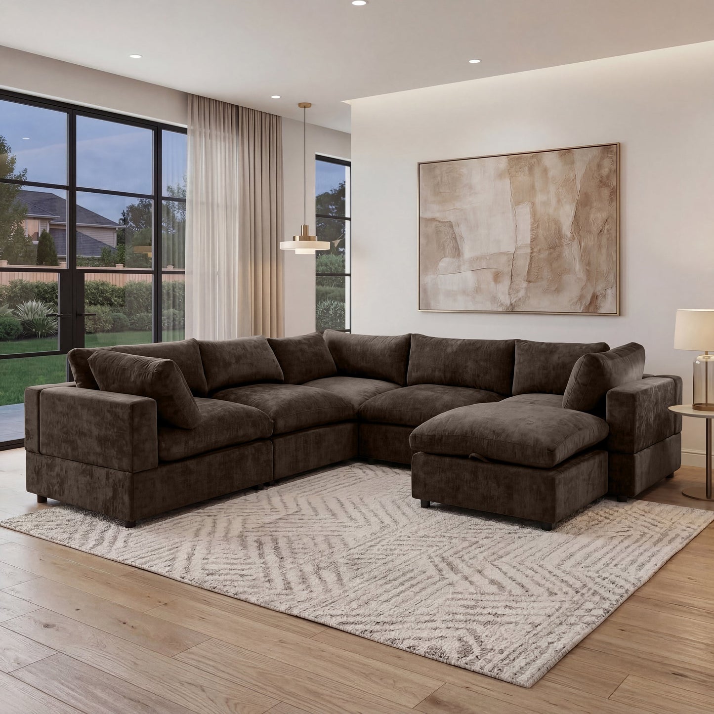 🤲 Factory direct salese🛋️Modern Modular Sectional Sofa with Hidden Storage & Washable Covers – Large U-Shaped Cloud Couch
