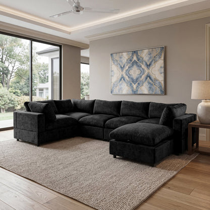 🤲 Factory direct salese🛋️Modern Modular Sectional Sofa with Hidden Storage & Washable Covers – Large U-Shaped Cloud Couch