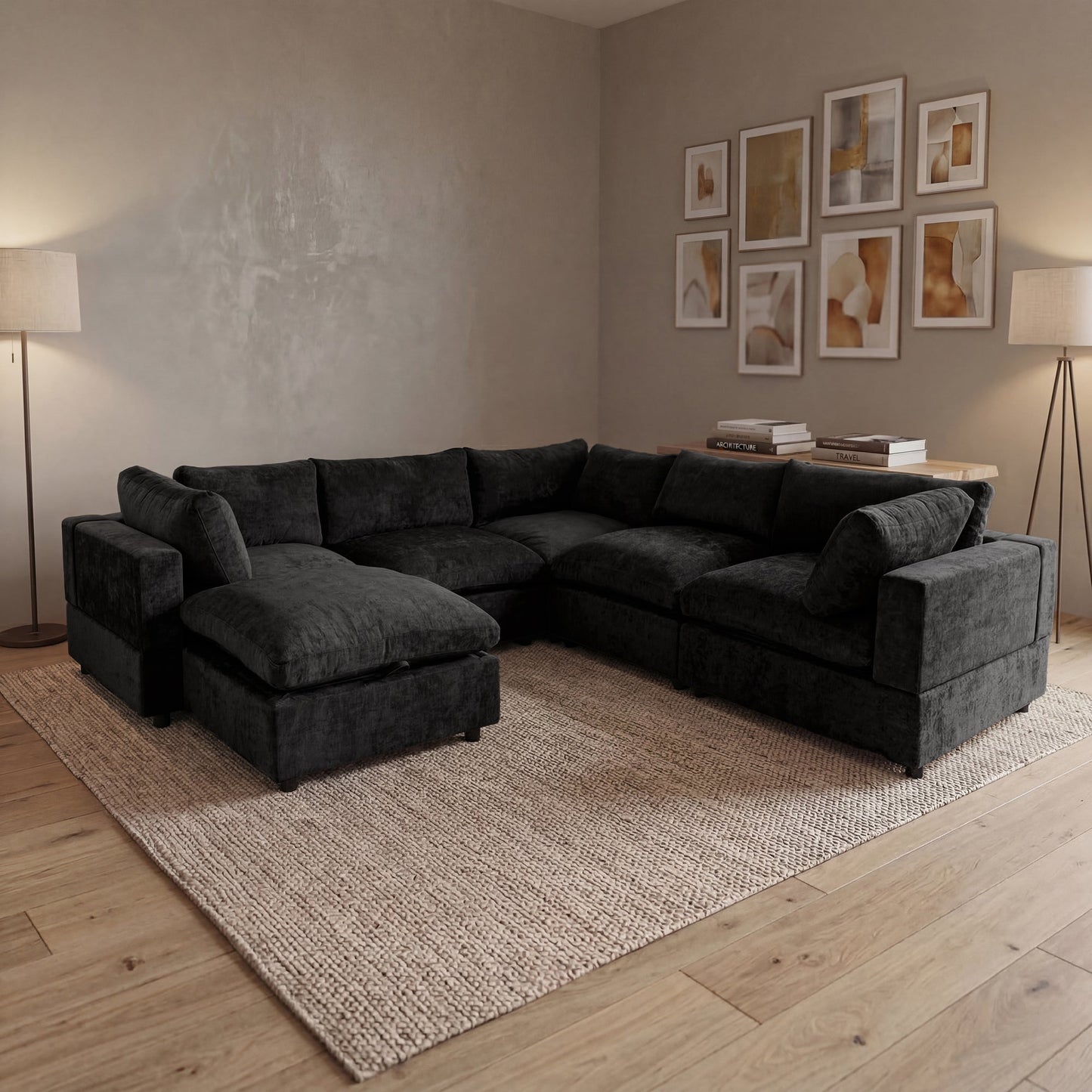 🤲 Factory direct salese🛋️Modern Modular Sectional Sofa with Hidden Storage & Washable Covers – Large U-Shaped Cloud Couch