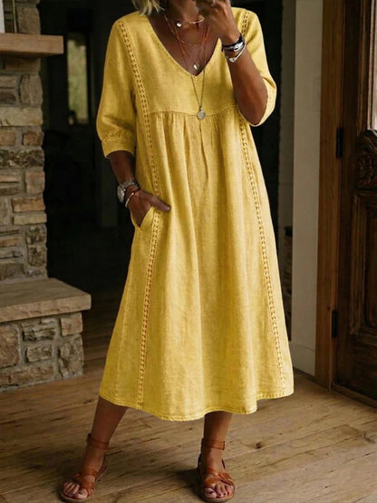 🤲LAST DAY SAVE 49% ⏰Casual Loose-fitting Denim Dress With Lace Trim