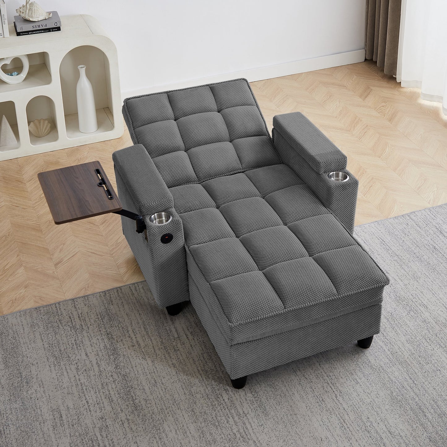 🤲 Factory direct salese🛋️3-in-1 Convertible Recliner Chair Bed with Charging Station & Hidden Storage – Modern Sleeper Chair for Small Spaces