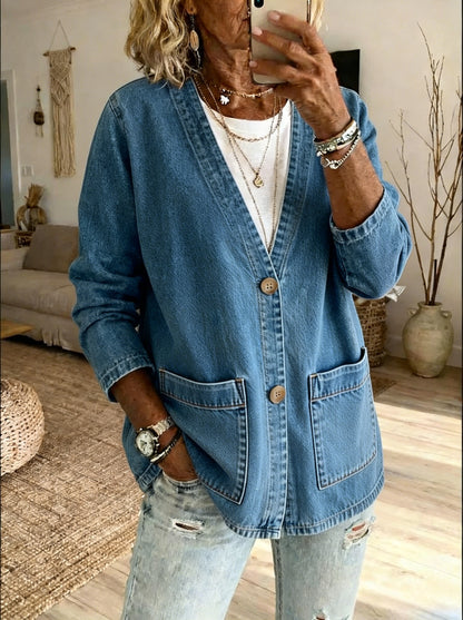 🎁Women'S Classic Denim Jacket With Pocket Design