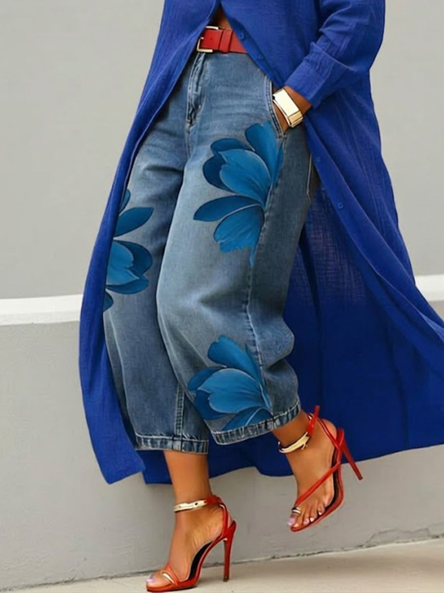 🤲LAST DAY SAVE 49% ⏰Casual Artistic-print Jeans