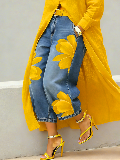 🤲LAST DAY SAVE 49% ⏰Casual Artistic-print Jeans