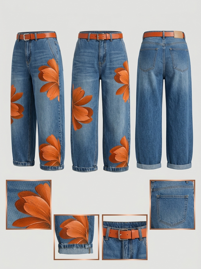 🤲LAST DAY SAVE 49% ⏰Casual Artistic-print Jeans