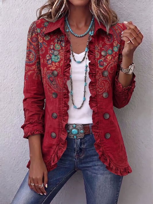 🤲LAST DAY SAVE 49% ⏰Bohemian Paisley Ruffle Jacket