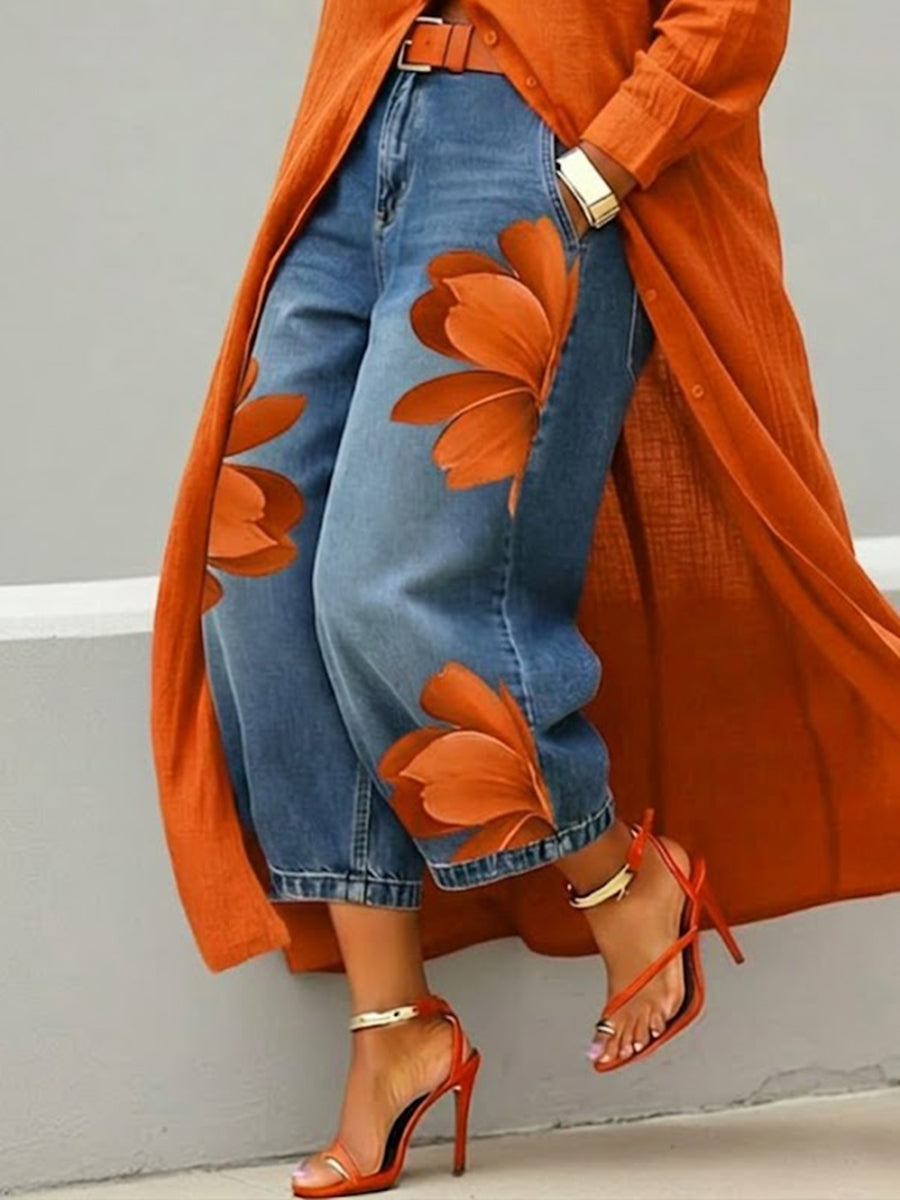 🤲LAST DAY SAVE 49% ⏰Casual Artistic-print Jeans