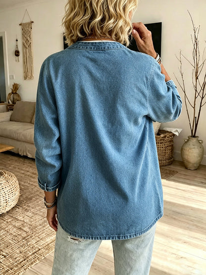 🤲LAST DAY SAVE 49% ⏰Effortless Denim V-Neck Pocket Cardigan