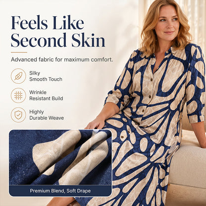 ⏳Limited-time 50% off⏰Geometric Print Dress – Breathable & Effortless Loose Fit