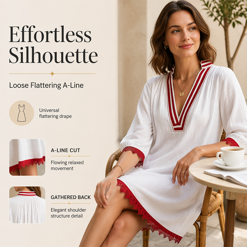 ⏳Time-Limited Special⏰-Women's V-Neck Loose Cotton Linen Dress