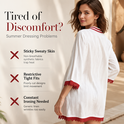 ⏳Time-Limited Special⏰-Women's V-Neck Loose Cotton Linen Dress