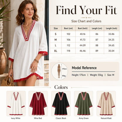 ⏳Time-Limited Special⏰-Women's V-Neck Loose Cotton Linen Dress