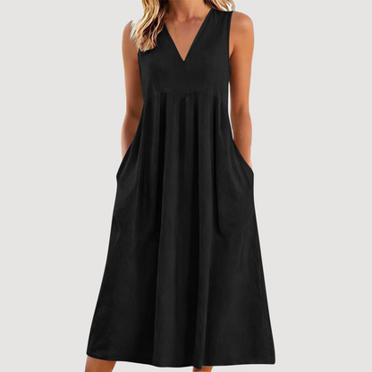 ⏳Time-Limited Special⏰-Women's Casual V-Neck Sleeveless Midi Dress