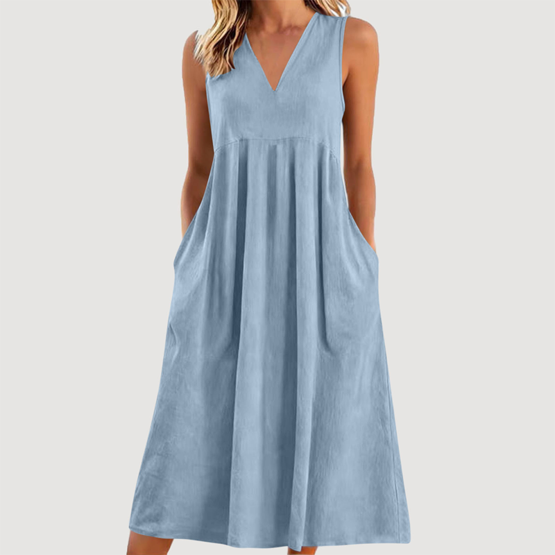 ⏳Time-Limited Special⏰-Women's Casual V-Neck Sleeveless Midi Dress