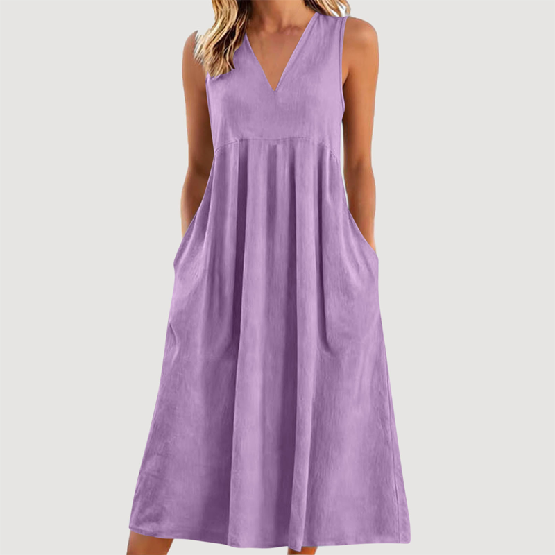 ⏳Time-Limited Special⏰-Women's Casual V-Neck Sleeveless Midi Dress