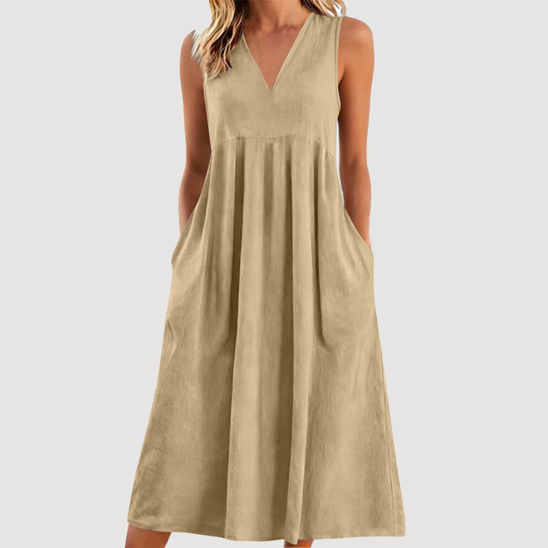 ⏳Time-Limited Special⏰-Women's Casual V-Neck Sleeveless Midi Dress
