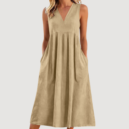 ⏳Time-Limited Special⏰-Women's Casual V-Neck Sleeveless Midi Dress