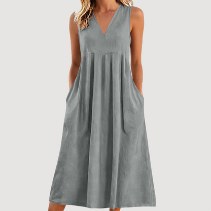 ⏳Time-Limited Special⏰-Women's Casual V-Neck Sleeveless Midi Dress