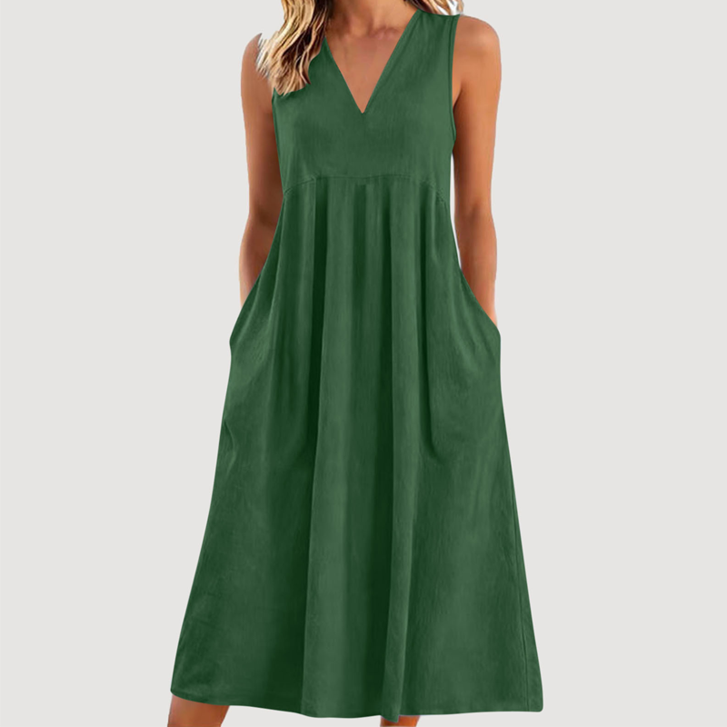 ⏳Time-Limited Special⏰-Women's Casual V-Neck Sleeveless Midi Dress