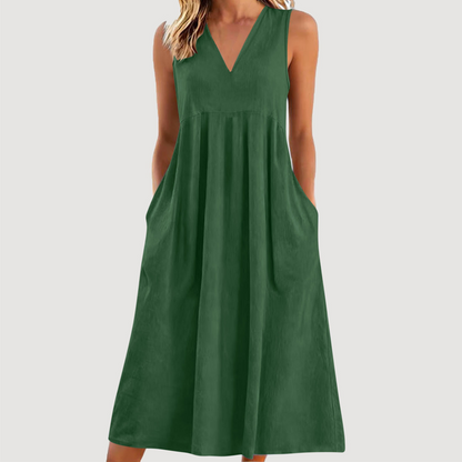 ⏳Time-Limited Special⏰-Women's Casual V-Neck Sleeveless Midi Dress