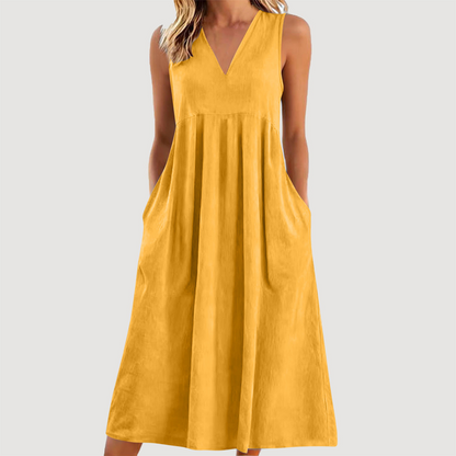⏳Time-Limited Special⏰-Women's Casual V-Neck Sleeveless Midi Dress