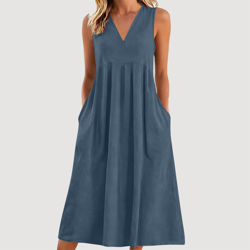 ⏳Time-Limited Special⏰-Women's Casual V-Neck Sleeveless Midi Dress