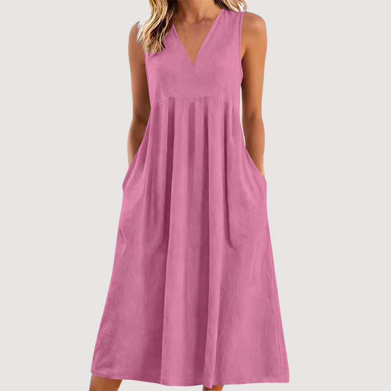 ⏳Time-Limited Special⏰-Women's Casual V-Neck Sleeveless Midi Dress