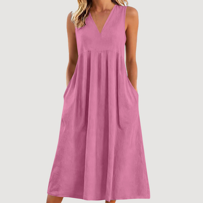 ⏳Time-Limited Special⏰-Women's Casual V-Neck Sleeveless Midi Dress