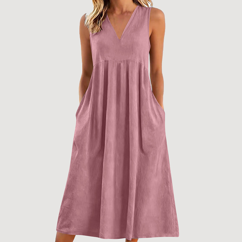 ⏳Time-Limited Special⏰-Women's Casual V-Neck Sleeveless Midi Dress