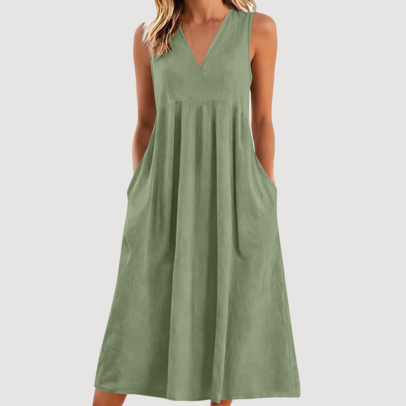 ⏳Time-Limited Special⏰-Women's Casual V-Neck Sleeveless Midi Dress