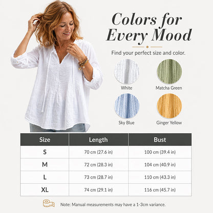⏳Time-Limited Special⏰-Women's Casual V-Neck Tie Pleated Top